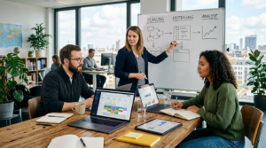 Content Marketing Tools: Planung, Erstellung und Analyse effizient gestalten – KI-generiertes Symbolbild