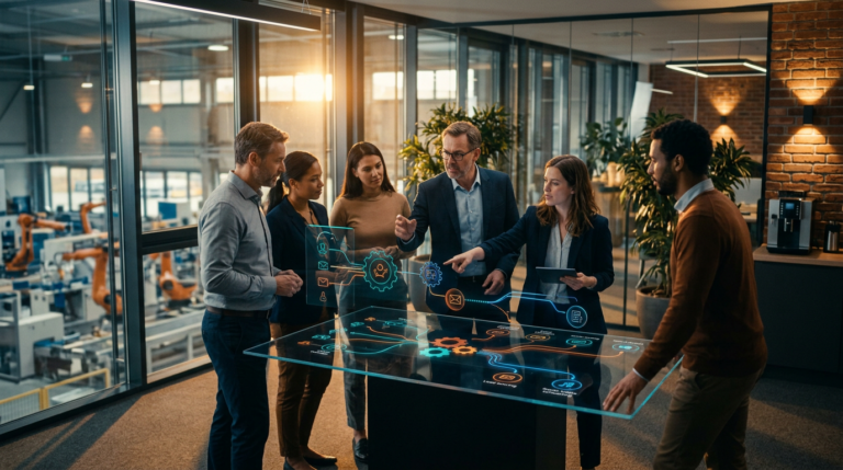 Marketing Automatisierung im Mittelstand: Effizienz intelligent steigern – KI-generiertes Symbolbild