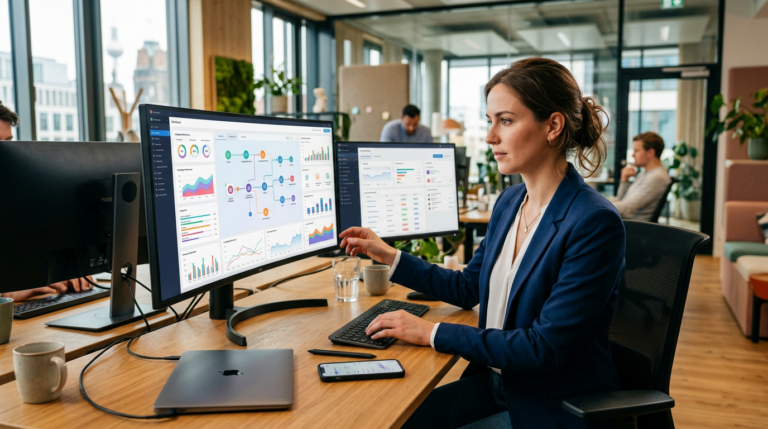 Online Marketing Software: Systeme effizient verbinden – KI-generiertes Symbolbild